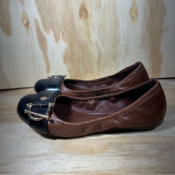 Tory Burch Sienna Brown and Black Ballet Flats Women’s Size 7 - Picture 1 of 6